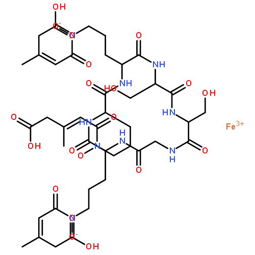 Iron,[cyclo[glycyl-N5-[(2E)-4-carboxy-3-methyl-1-(oxo-kO)-2-buten-1-yl]-N5-(hydroxy-kO)-L-ornithyl-N5-[(2E)-4-carboxy-3-methyl-1-(oxo-kO)-2-buten-1-yl]-N5-(hydroxy-kO)-L-ornithyl-N5-[(2E)-4-carboxy-3-methyl-1-(oxo-kO)-2-buten-1-yl]-N5-(hydroxy-kO)-L-ornithyl-L-seryl-L-seryl]ato(3-)]-,(OC-6-64)-