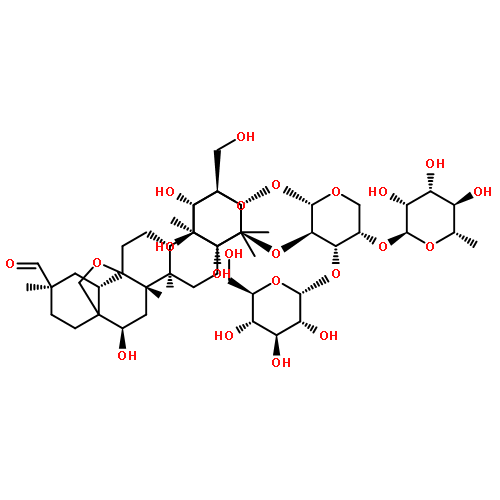 Oleanan-29-al,3-[(O-6-deoxy-a-L-mannopyranosyl-(1®2)-O-b-D-glucopyranosyl-(1®3)-O-[b-D-glucopyranosyl-(1®2)]-a-L-arabinopyranosyl)oxy]-13,28-epoxy-16-hydroxy-,(3b,16a,20b)-