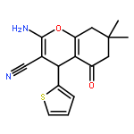 <br>2-amino-7,7-dimethyl-5-oxo-4-(2-thienyl)-4,6,7,8-tetrahydro2H-chromene-3-ca rbonitrile