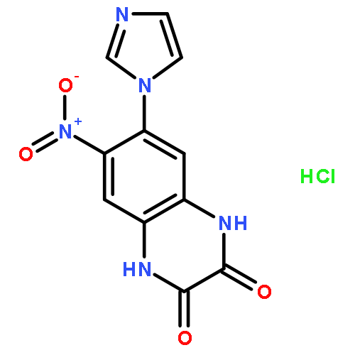 2,3-Quinoxalinedione,1,4-dihydro-6-(1H-imidazol-1-yl)-7-nitro-, hydrochloride (1:1)