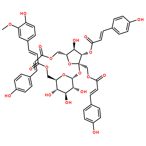 a-D-Glucopyranoside,1,3,6-tris-O-[(2E)-3-(4-hydroxyphenyl)-1-oxo-2-propen-1-yl]-b-D-fructofuranosyl,6-[(2E)-3-(4-hydroxy-3-methoxyphenyl)-2-propenoate]