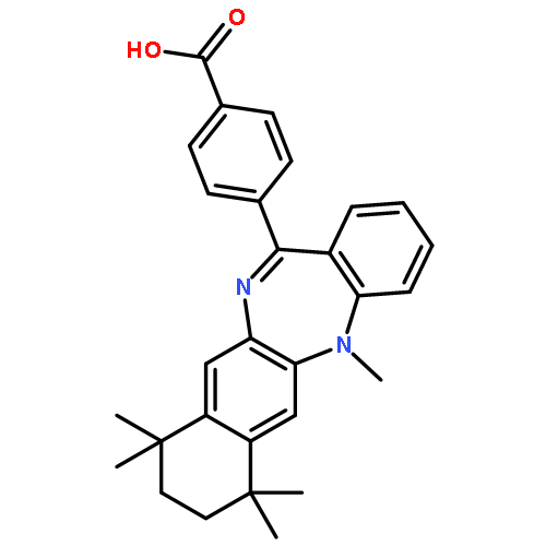 Benzoic acid,4-(7,8,9,10-tetrahydro-5,7,7,10,10-pentamethyl-5H-benzo[e]naphtho[2,3-b][1,4]diazepin-13-yl)-