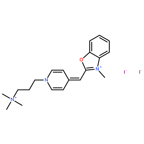 3-Methyl-2-((1-(3-(trimethylammonio)propyl)pyridin-4(1H)-ylidene)methyl)benzo[d]oxazol-3-ium iodide