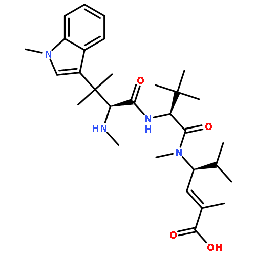 L-Valinamide, N,b,b,1-tetramethyl-L-tryptophyl-N-[(1S,2E)-3-carboxy-1-(1-methylethyl)-2-buten-1-yl]-N,3-dimethyl-