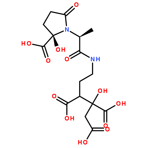 1,2,3-Propanetricarboxylicacid, 2-hydroxy-,1-[2-[[(2S)-2-(2-carboxy-2-hydroxy-5-oxo-1-pyrrolidinyl)-1-oxopropyl]amino]ethyl]ester, (2R)-