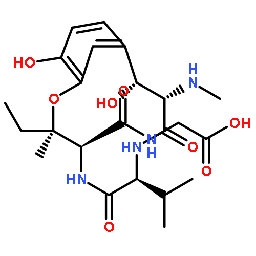 Glycine, (bR)-b,3-dihydroxy-N-methyl-L-tyrosyl-L-valyl-3-hydroxy-L-isoleucyl-,cyclic (13®3)-ether