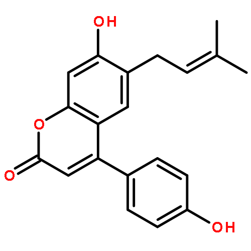 2H-1-Benzopyran-2-one,7-hydroxy-4-(4-hydroxyphenyl)-6-(3-methyl-2-buten-1-yl)-