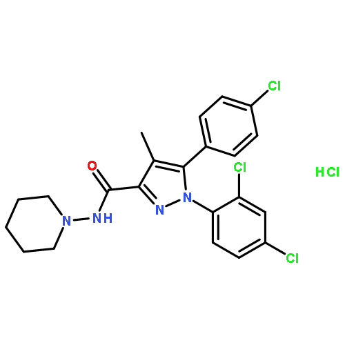 5-(4-Chlorophenyl)-1-(2,4-dichlorophenyl)-4-methyl-N-(piperidin-1-yl)-1H-pyrazole-3-carboxamide hydrochloride