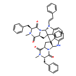 [10b,10'b-Bi-10bH-pyrazino[1',2':1,5]pyrrolo[2,3-b]indole]-1,1',4,4'-tetrone,2,2',3,3',5a,5'a,6,6',11,11',11a,11'a-dodecahydro-2,2'-dimethyl-6-[(1E)-2-phenylethenyl]-3,3'-bis(phenylmethyl)-,(3S,3'S,5aS,5'aS,10bS,10'bS,11aS,11'aS)-