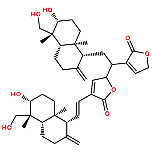 2(5H)-Furanone,5-[2-[decahydro-6-hydroxy-5-(hydroxymethyl)-5,8a-dimethyl-2-methylene-1-naphthalenyl]-1-(2,5-dihydro-2-oxo-3-furanyl)ethyl]-3-[2-[decahydro-6-hydroxy-5-(hydroxymethyl)-5,8a-dimethyl-2-methylene-1-naphthalenyl]ethenyl]-(9CI)