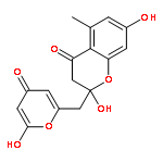 4H-1-Benzopyran-4-one,2,3-dihydro-2,7-dihydroxy-2-[(6-hydroxy-4-oxo-4H-pyran-2-yl)methyl]-5-methyl-