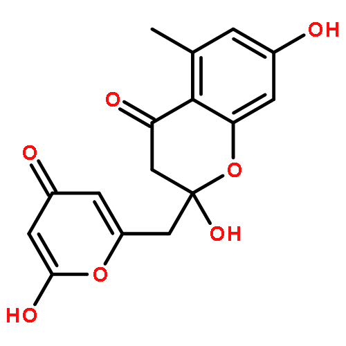 4H-1-Benzopyran-4-one,2,3-dihydro-2,7-dihydroxy-2-[(6-hydroxy-4-oxo-4H-pyran-2-yl)methyl]-5-methyl-