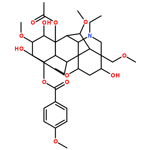 Aconitane-3,8,13,14,15-pentol,20-ethyl-1,6,16-trimethoxy-4-(methoxymethyl)-, 8-acetate14-(4-methoxybenzoate), (1a,3a,6a,14a,15a,16b)-