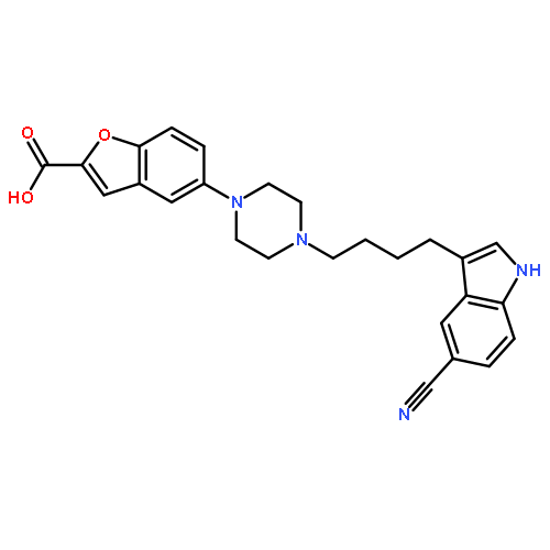 5-(4-(4-(5-Cyano-1H-indol-3-yl)butyl)piperazin-1-yl)benzofuran-2-carboxylic acid