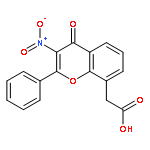 4H-1-Benzopyran-8-acetic acid, 3-nitro-4-oxo-2-phenyl-