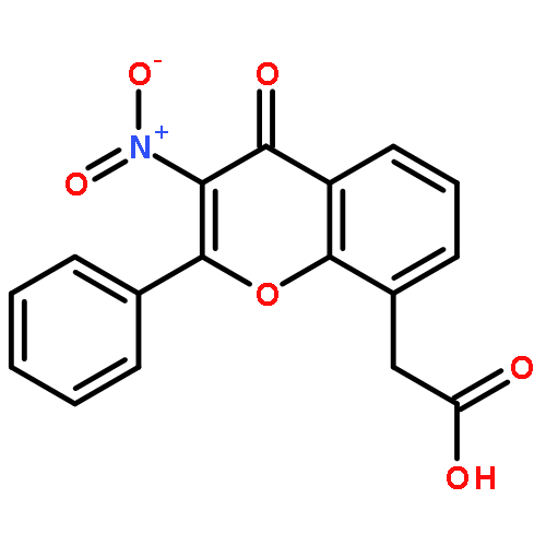 4H-1-Benzopyran-8-acetic acid, 3-nitro-4-oxo-2-phenyl-