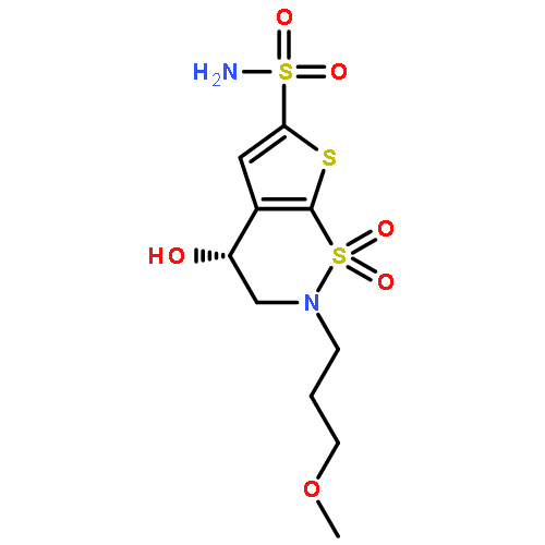 (R)-3,4-Dihydro-4-hydroxy-2-(3-methoxypropyl)-2H-thieno[3,2-e]-1,2-thiazine-6-sulfonamide 1,1-dioxide