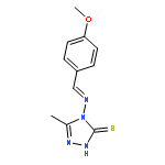 3H-1,2,4-Triazole-3-thione,2,4-dihydro-4-[[(4-methoxyphenyl)methylene]amino]-5-methyl-