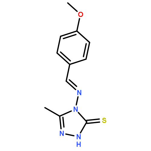 3H-1,2,4-Triazole-3-thione,2,4-dihydro-4-[[(4-methoxyphenyl)methylene]amino]-5-methyl-