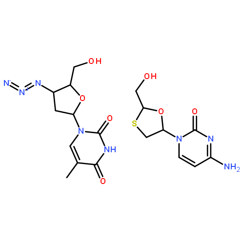 3'-azido-3'-deoxythymidine - 4-amino-1-[(2R,5S)-2-(hydroxymethyl)-1,3-oxathiolan-5-yl]pyrimidin-2(1H)-one (1:1)