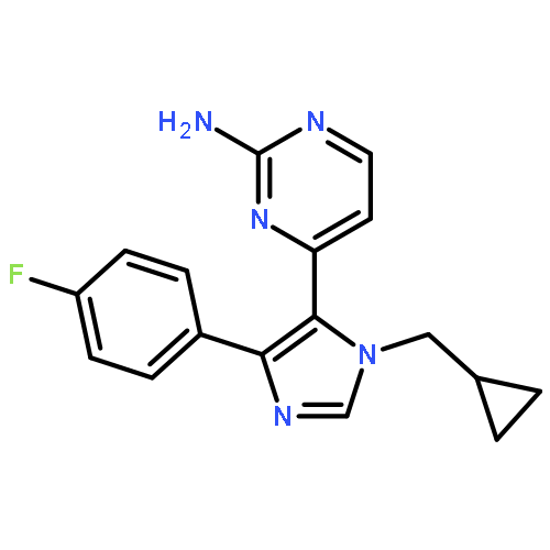 4-[1-(cyclopropylmethyl)-4-(4-fluorophenyl)-1H-imidazol-5-yl]pyrimidin-2-amine