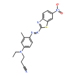 Propanenitrile,3-[ethyl[3-methyl-4-[2-(6-nitro-2-benzothiazolyl)diazenyl]phenyl]amino]-;Propanenitrile, 3-[ethyl[3-methyl-4-[(6-nitro- 2-benzothiazolyl)azo]phenyl]amino]-;Ambicron Rubine S2BL;Begacron Rubine BLS;Hisperse Rubine C-2R;Kayalon polyester Rubine BL-S;Lumacron Rubine BLS;Lumacron Rubine 