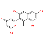 4H-Pyran-4-one,2-hydroxy-6-(3,6,8-trihydroxy-1-methyl-2-naphthalenyl)-