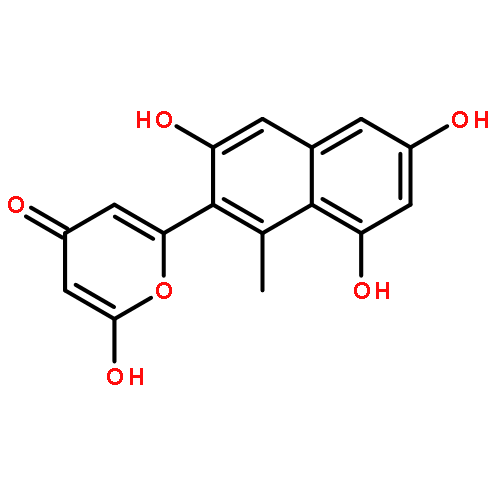 4H-Pyran-4-one,2-hydroxy-6-(3,6,8-trihydroxy-1-methyl-2-naphthalenyl)-