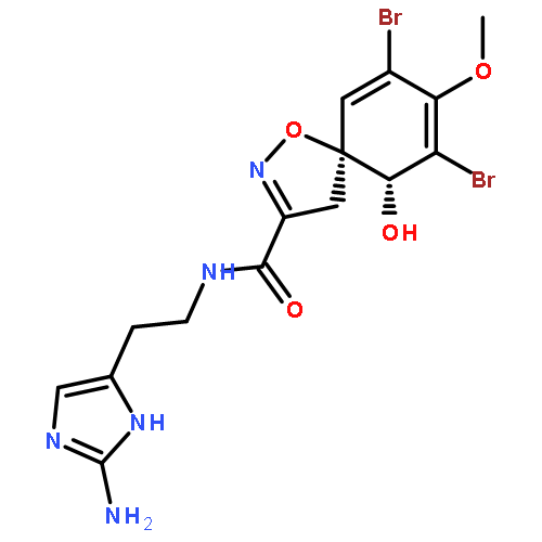 1-Oxa-2-azaspiro[4.5]deca-2,6,8-triene-3-carboxamide,N-[2-(2-amino-1H-imidazol-4-yl)ethyl]-7,9-dibromo-10-hydroxy-8-methoxy-,(5S,10R)- (9CI)