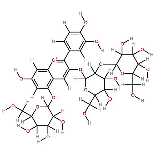 2-(3,4-Dihydroxy-phenyl)-3-(O2-beta-D-glucopyranosyl-beta-D-glucopyranosyloxy)-5-beta-D-glucopyranosyloxy-7-hydroxy-chromenylium; Chlorid