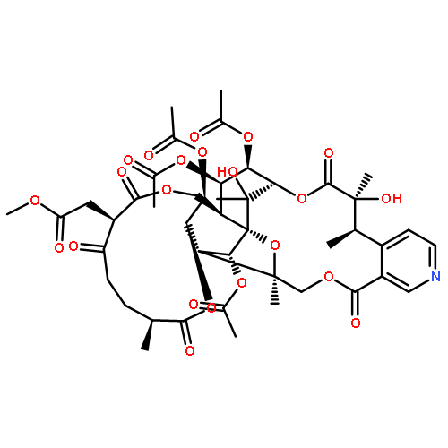 3-Furancarboxylic acid,(8R,9R,10R,11S,12R,13R,14R,15S,21S,22S,23R)-10,13,22,23-tetrakis(acetyloxy)-12-[(acetyloxy)methyl]-7,8,9,10,12,13,14,15,17,18,19,20-dodecahydro-21-hydroxy-8,18,21-trimethyl-5,17-dioxo-8,11-epoxy-9,12-ethano-11,15-methano-5H,11H-[1,9]dioxacyclooctadecino[4,3-b]pyridine-14,18-diylester (9CI)