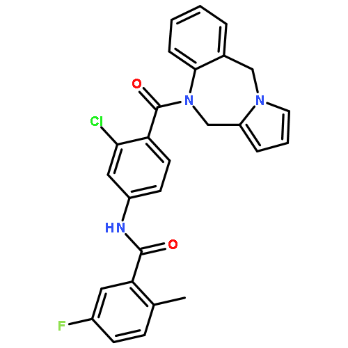 N-(3-Chloro-4-(10,11-dihydro-5H-benzo[e]pyrrolo[1,2-a][1,4]diazepine-10-carbonyl)phenyl)-5-fluoro-2-methylbenzamide