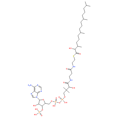 [5-(6-aminopurin-9-yl)-4-hydroxy-2-[[hydroxy-[hydroxy-[3-hydroxy-3-[2-[2-(2-hydroxy-3,7,11,15-tetramethyl-hexadecanoyl)sulfanylethylcarbamoyl]ethylcarbamoyl]-2,2-dimethyl-propoxy]-phosphoryl]oxy-phosphoryl]oxymethyl]oxolan-3-yl]oxyphosphonic acid