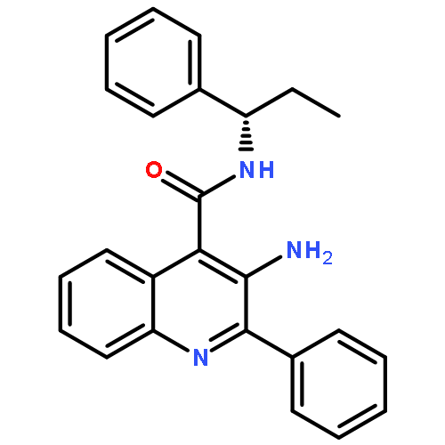 4-QUINOLINECARBOXAMIDE, 3-AMINO-2-PHENYL-N-[(1S)-1-PHENYLPROPYL]-