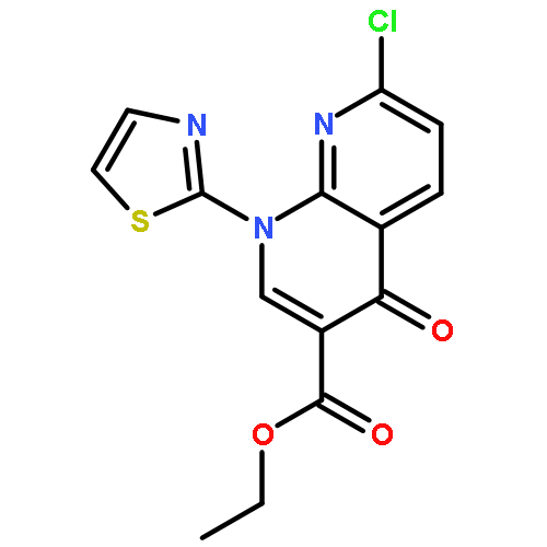 ethyl 7-chloro-1,4-dihydro-4-oxo-1-(2-thiazolyl)-1,8-naphthyridine-3-carboxylate, 7-chloro-1,4-dihydro-4-oxo-1-(2-thiazolyl)-1,8-naphthyridine-3-carboxylic acid ethyl ester