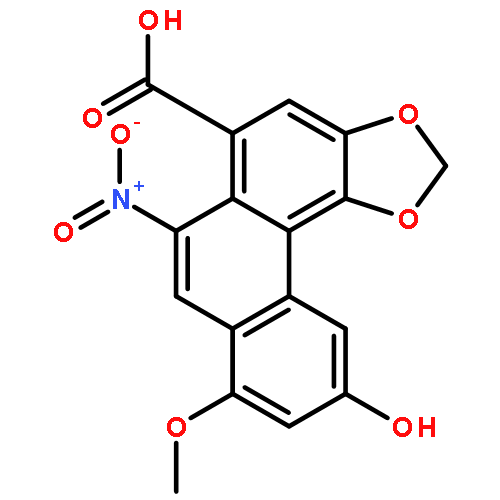 Phenanthro[3,4-d]-1,3-dioxole-5-carboxylicacid, 10-hydroxy-8-methoxy-6-nitro-