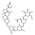 Card-20(22)-enolide,3-[(O-b-D-glucopyranosyl-(1®4)-O-3-O-acetyl-2,6-dideoxy-b-D-ribo-hexopyranosyl-(1®4)-O-2,6-dideoxy-b-D-ribo-hexopyranosyl-(1®4)-2,6-dideoxy-b-D-ribo-hexopyranosyl)oxy]-12,14-dihydroxy-,(3b,5b,12b)-