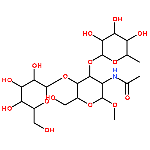 b-D-Glucopyranoside, methylO-6-deoxy-a-L-galactopyranosyl-(1®3)-O-[b-D-galactopyranosyl-(1®4)]-2-(acetylamino)-2-deoxy-