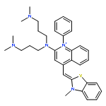 2-{bis[3-(dimethylamino)propyl]amino}-4-[(E)-(3-methyl-1,3-benzothiazol-2(3H)-ylidene)methyl]-1-phenylquinolinium