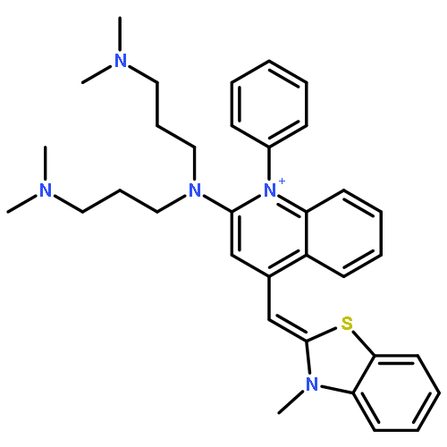 2-{bis[3-(dimethylamino)propyl]amino}-4-[(E)-(3-methyl-1,3-benzothiazol-2(3H)-ylidene)methyl]-1-phenylquinolinium