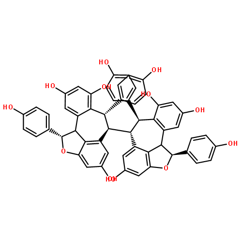 [6,6'-Bibenzo[6,7]cyclohepta[1,2,3-cd]benzofuran]-4,4',8,8', 10,10'-hexol, 1,1',6,6',7,7',11b,11'b-octahydro-1,1',7,7'- tetrakis(4-hydroxyphenyl)-, [1.α.,6.β.(1'R*,6'S*,7'R*),7.α]-