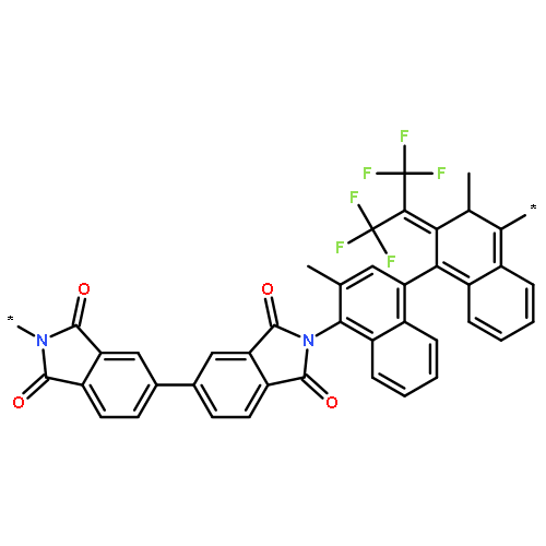 Poly[(1,3-dihydro-1,3-dioxo-2H-isoindole-2,5-diyl)[2,2,2-trifluoro-1-(triflu
oromethyl)ethylidene](1,3-dihydro-1,3-dioxo-2H-isoindole-5,2-diyl)(3,3'-
dimethyl[1,1'-binaphthalene]-4,4'-diyl)]