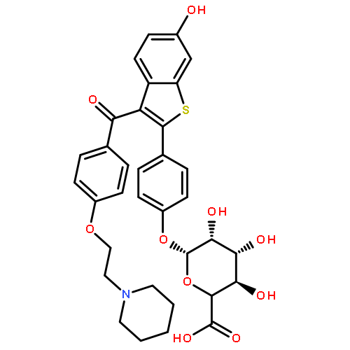 b-D-Glucopyranosiduronic acid,4-[6-hydroxy-3-[4-[2-(1-piperidinyl)ethoxy]benzoyl]benzo[b]thien-2-yl]phenyl