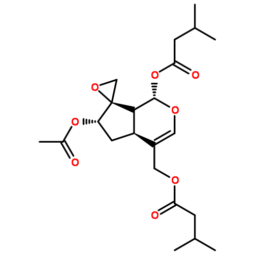 Butanoic acid,3-methyl-,(1S,2'R,4aS,6S,7aS)-6-(acetyloxy)-4a,5,6,7a-tetrahydro-4-[(3-methyl-1-oxobutoxy)methyl]spiro[cyclopenta[c]pyran-7(1H),2'-oxiran]-1-ylester