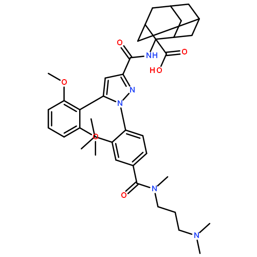 2-[[[5-(2,6-DIMETHOXYPHENYL)-1-[4-[[[3-(DIMETHYLAMINO)PROPYL]METHYLAMINO]CARBONYL]-2-(1-METHYLETHYL)PHENYL]-1H-PYRAZOL-3-YL]CARBONYL]AMINO]-TRICYCLO[3.3.1.13,7]DECANE-2-CARBOXYLIC ACID