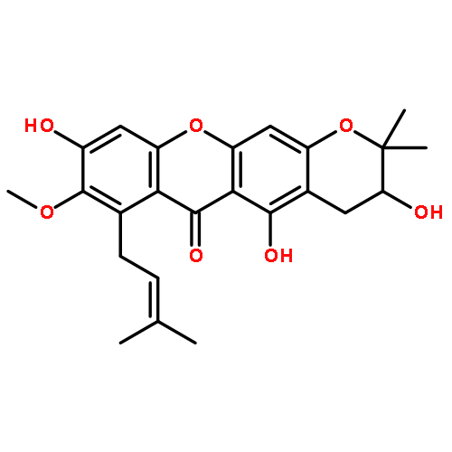 3,5,9-Trihydroxy-8-methoxy-2,2-dimethyl-7-(3-methyl-2-buten-1-yl) -3,4-dihydro-2H,6H-pyrano[3,2-b]xanthen-6-one