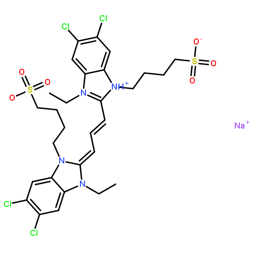 1H-Benzimidazolium,5,6-dichloro-2-[3-[5,6-dichloro-1-ethyl-1,3-dihydro-3-(4-sulfobutyl)-2H-benzimidazol-2-ylidene]-1-propen-1-yl]-1-ethyl-3-(4-sulfobutyl)-,inner salt, sodium salt (1:1)