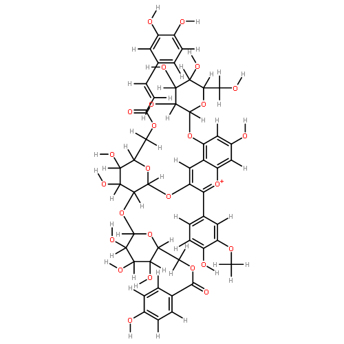 peonidin 3-(6''-caffeoyl-6'''-p-hydroxybenzoylsophoroside) 5-glucoside