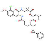 Cyclo[2,2-dimethyl-b-alanyl-(2S)-2-hydroxy-4-methylpentanoyl-(2E,5S,6S)-5-hydroxy-6-[(2R,3R)-3-phenyl-2-oxiranyl]-2-heptenoyl-3-chloro-O-methyl-D-tyrosyl]