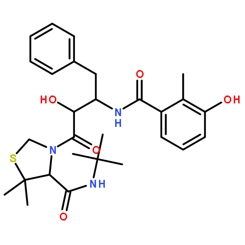 (4R)-N-tert-butyl-3-{(2S,3S)-2-hydroxy-3-[(3-hydroxy-2-methylbenzoyl)amino]-4-phenylbutanoyl}-5,5-dimethyl-1,3-thiazolidine-4-carboxamide